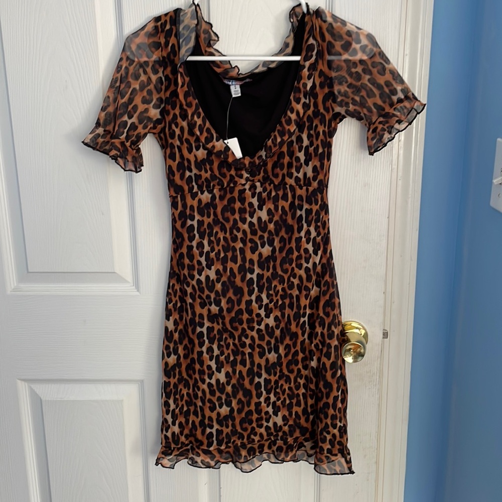 Leopard print Urban Outfitters mini dress, size small